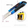 China Retractable Utility Knife with Premium Rubbered Handle Factory